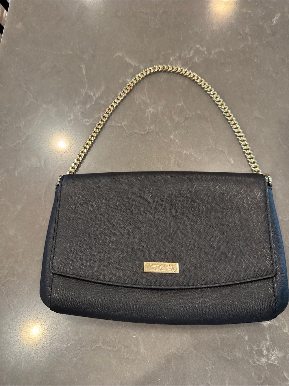 kate spade Black Shoulder Bag with Gold Chain